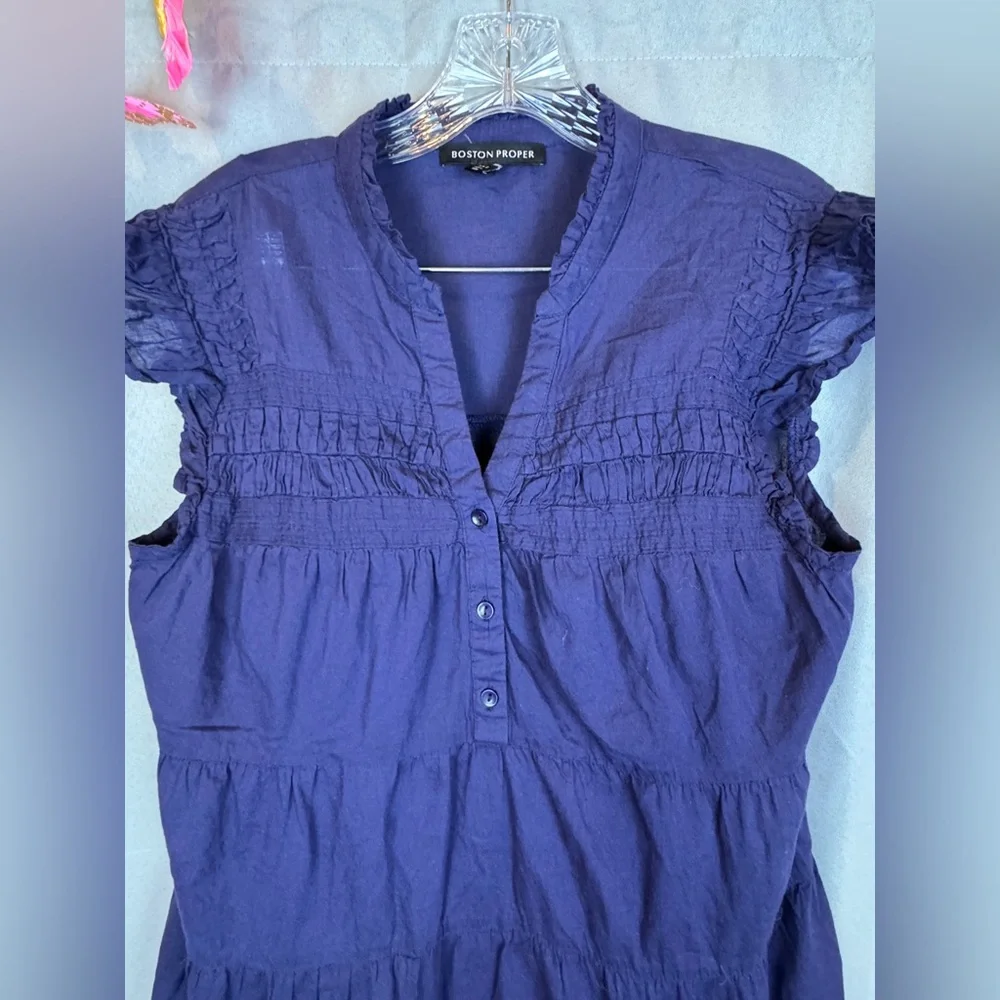 Boston Proper Tiered Sleeveless Shift Dress- Size Small - Picture 13 of 16